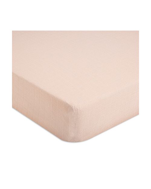 Простыня на подкладке для кроватки Crane Baby, цвет Pink фото