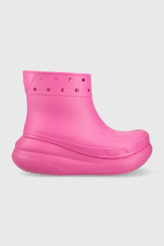 Резиновые сапоги Classic Crush Rain Boot Crocs, розовый цена и фото