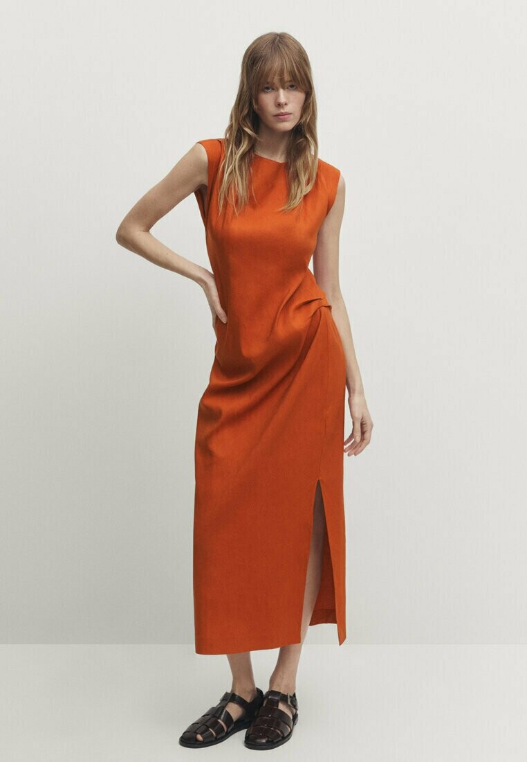 

Повседневное платье WITH PLEATED DETAIL Massimo Dutti, цвет orange