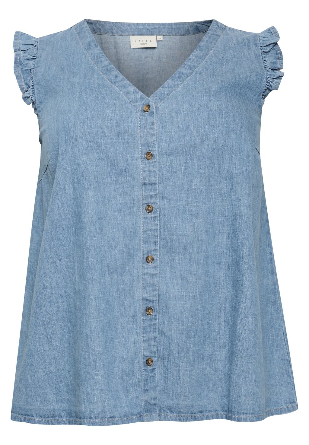 

Блуза KCLOUISA V-NECK Kaffe Curve, синий деним