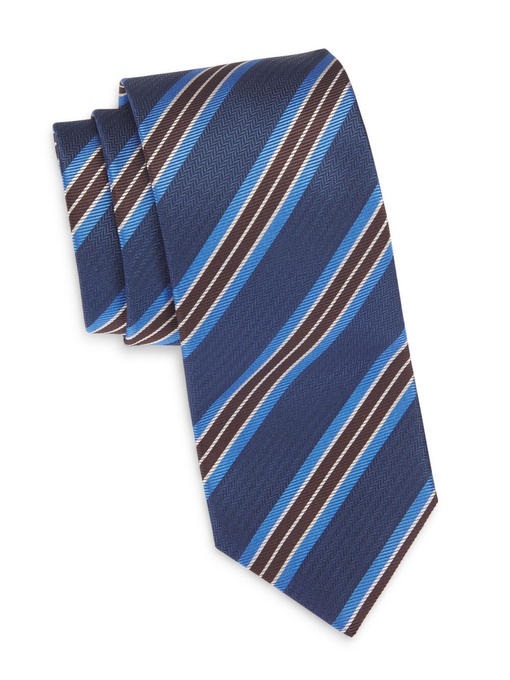 

Полосатый шелковый галстук Canali, синий