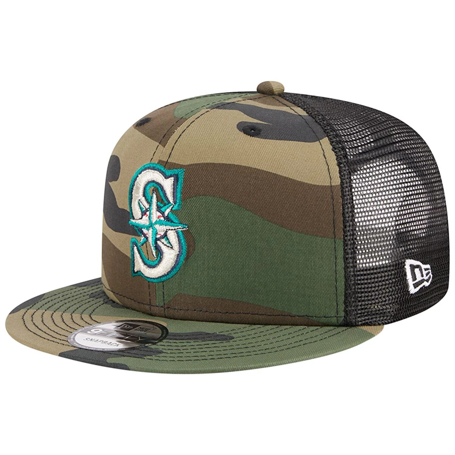 

Мужская камуфляжная кепка New Era Seattle Mariners Woodland Camo Trucker 9FIFTY Snapback