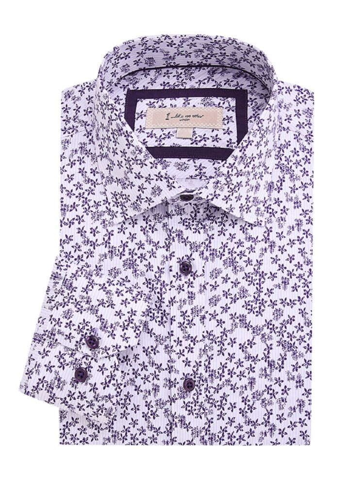 

Классическая рубашка с цветочным принтом 1 Like No Other, цвет White Purple