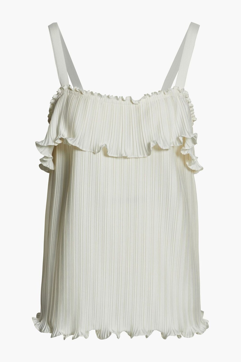 

Топ из крепа плиссе с рюшами DEREK LAM 10 CROSBY, белый