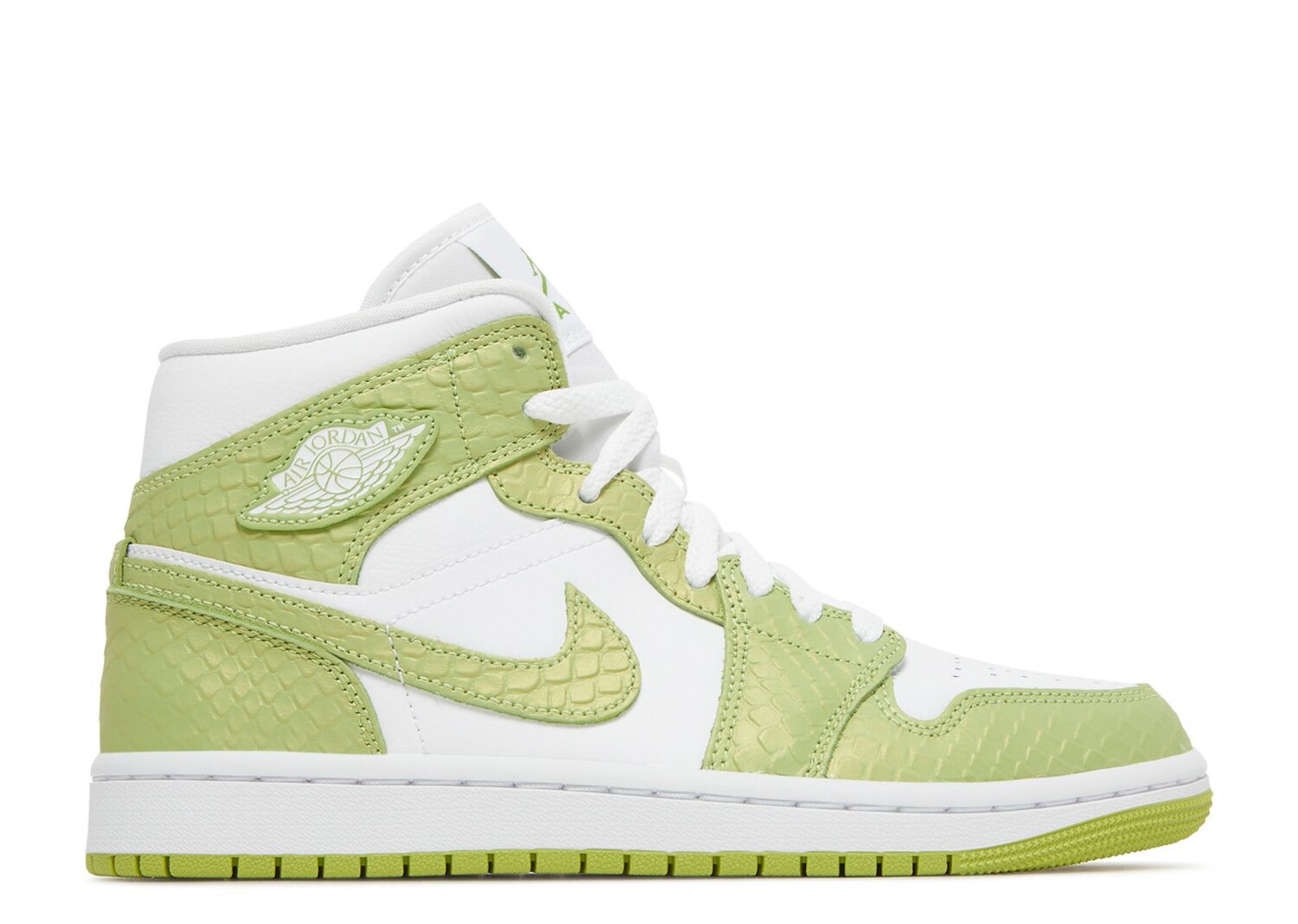 

Кроссовки Air Jordan Wmns Air Jordan 1 Mid Se 'Green Python', белый