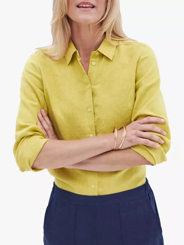 

Рубашка Pure Collection Linen, цвет chartreuse