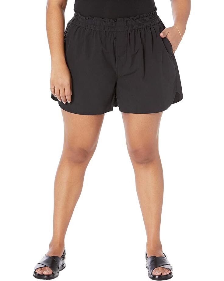 

Шорты Madewell Plus Pull-On Shorts in Signature Poplin, черный