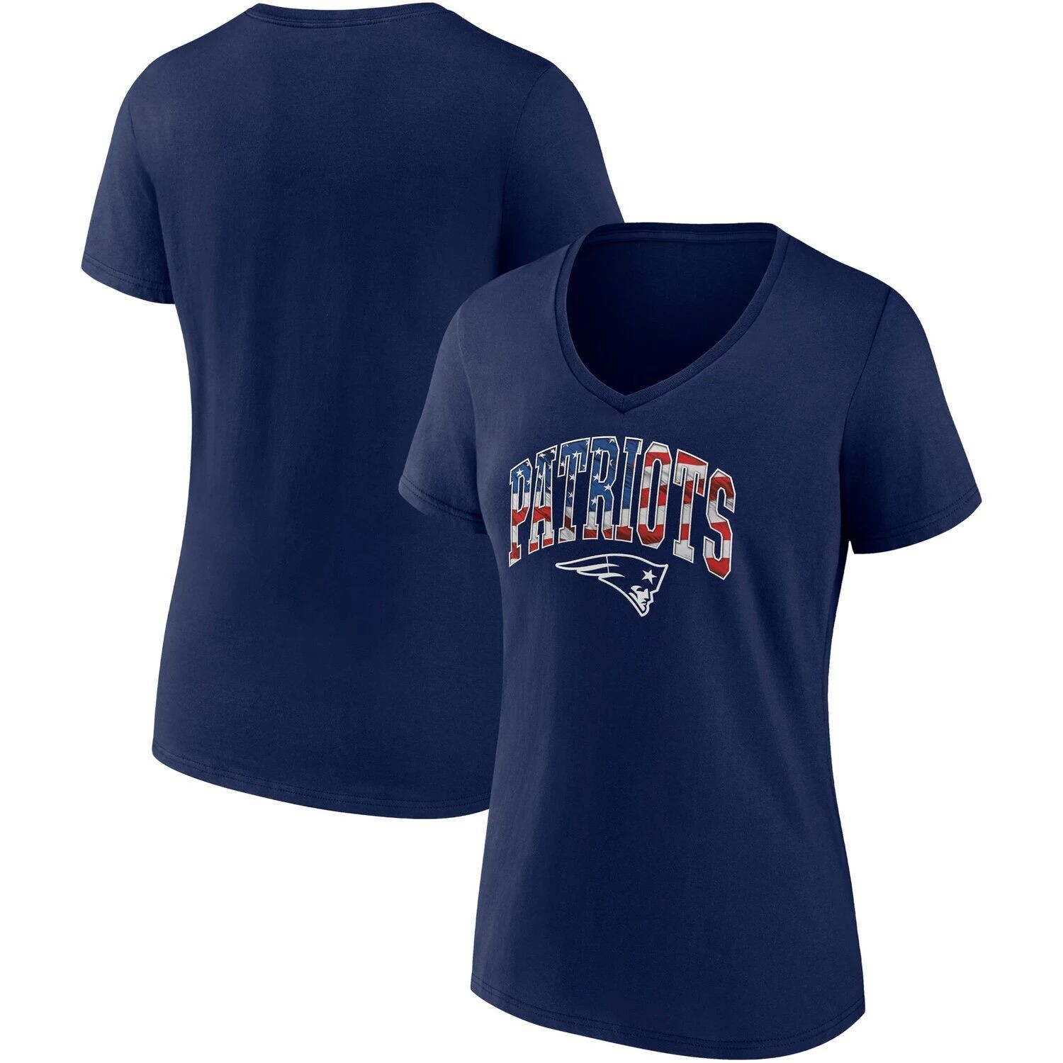 

Женская футболка Fanatics с фирменным логотипом New England Patriots Team Banner Wave с v-образным вырезом Fanatics