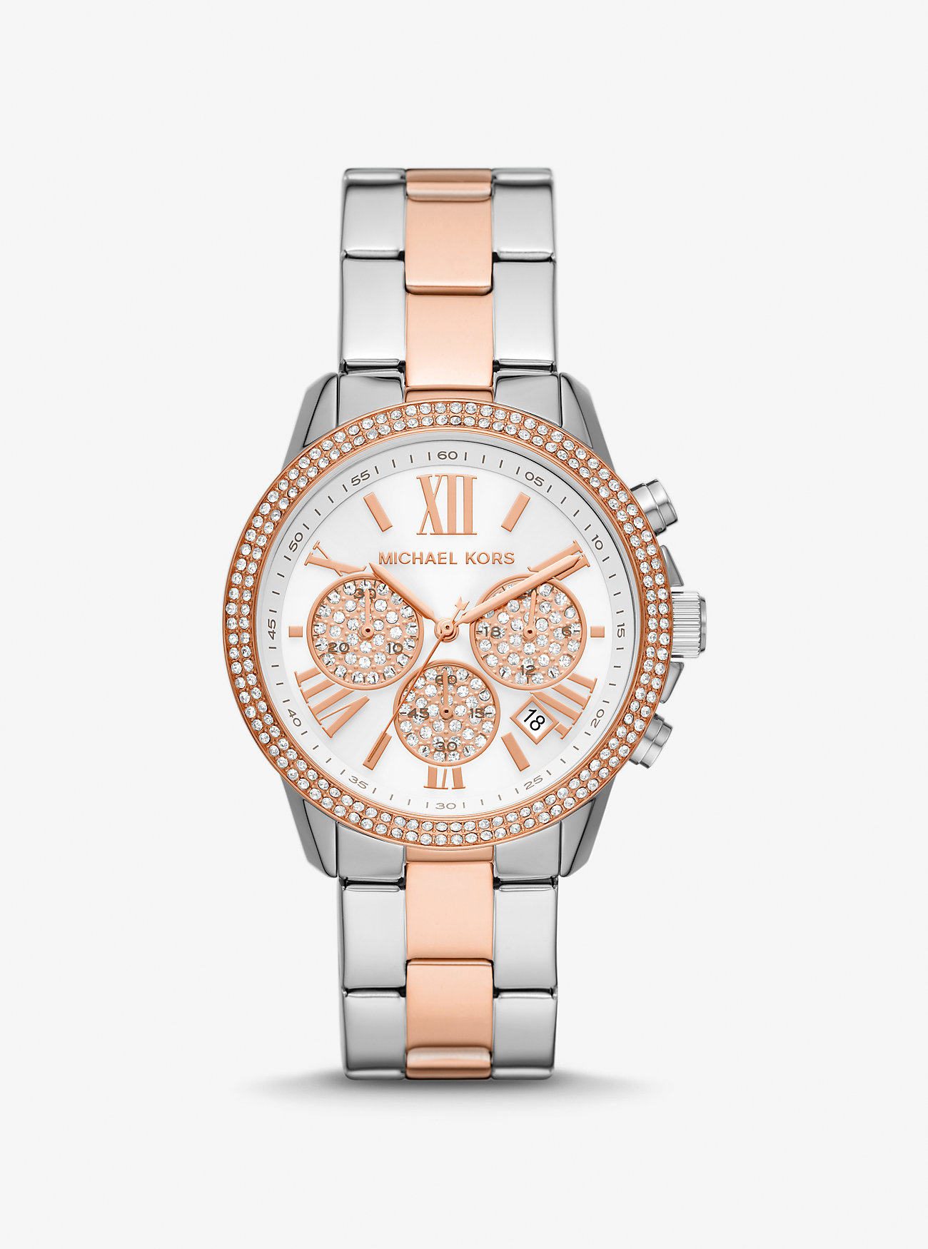 

Крупногабаритные двухцветные часы Bryn Pavé Michael Kors