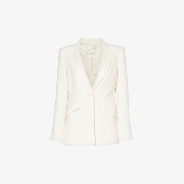 

Однобортный пиджак из смесовой ткани с мягкими плечами Roland Mouret, бежевый