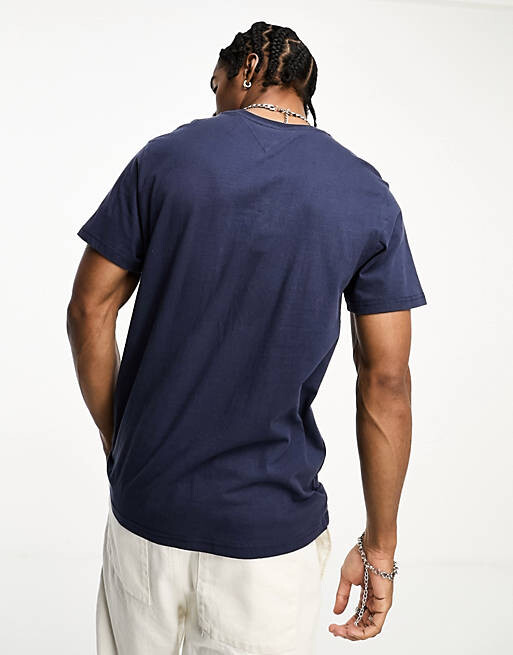 

Темно-синяя футболка унисекс с логотипом Tommy Jeans, Синий