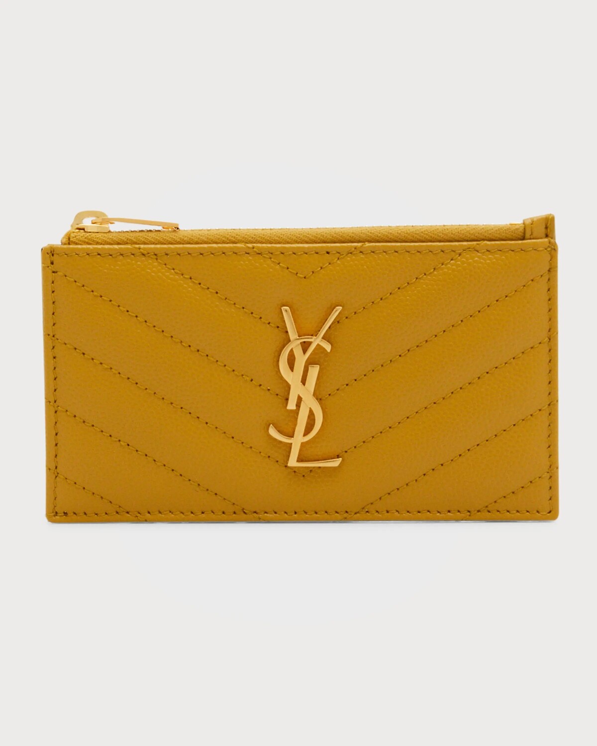 

Маленькая визитница YSL Monogram из зерненой кожи Saint Laurent, цвет Black