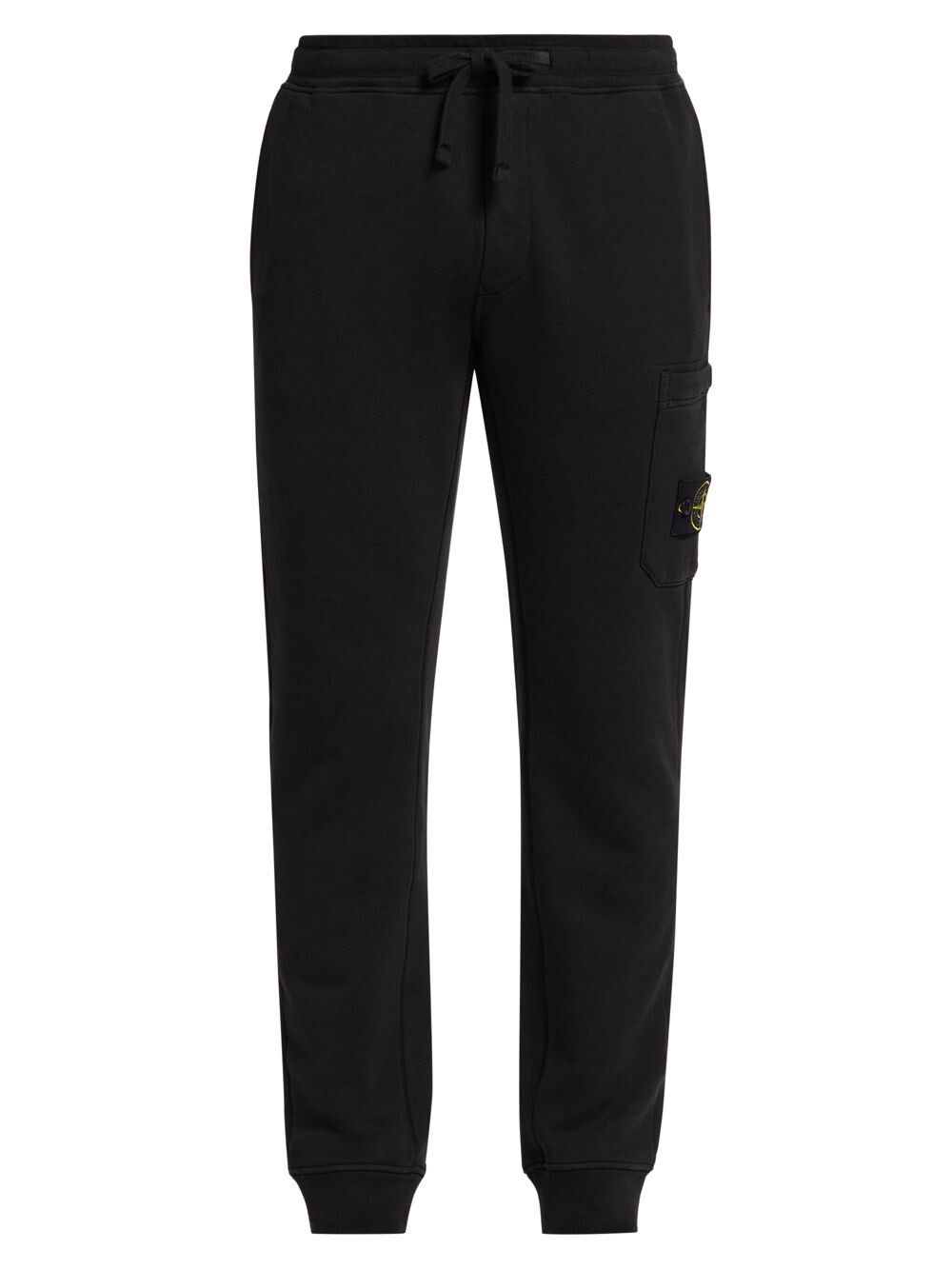 

Брюки-джоггеры из хлопкового флиса Stone Island, черный