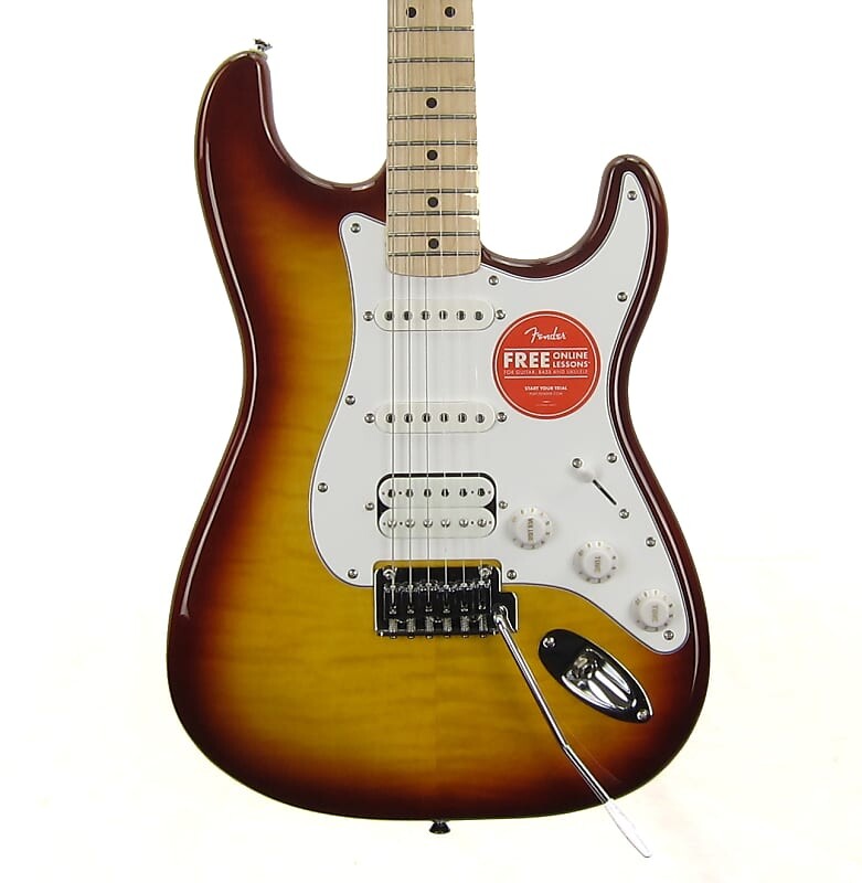

Электрогитара Squier Affinity Stratocaster FMT HSS, Maple Fingerboard, White Pickguard, Sienna Sunburst