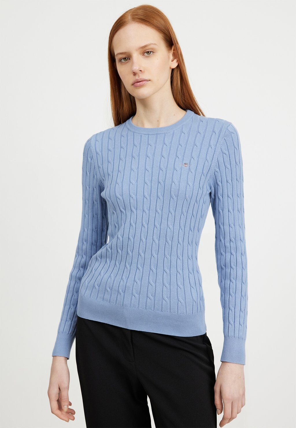 

Джемпер STRETCH CABLE C NECK GANT, цвет blue water