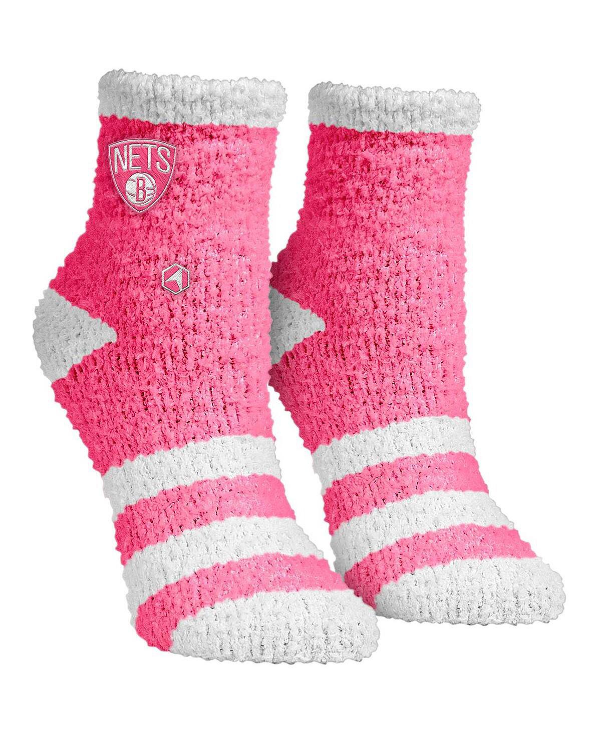 Женские носки Розовые Brooklyn Nets Fuzzy Crew Socks Rock 'Em, розовый кроссовки hub rock white pink