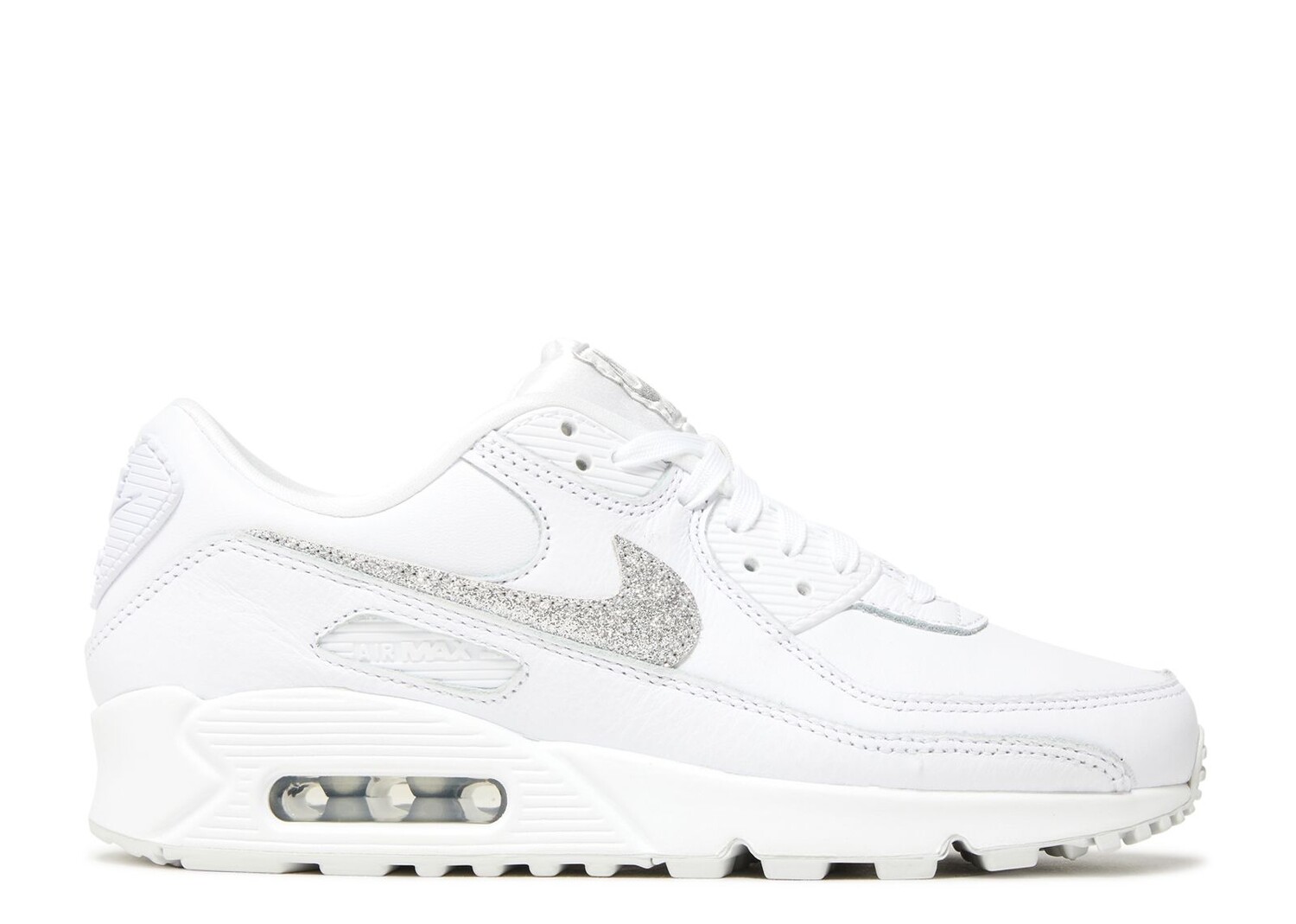 

Кроссовки Nike Wmns Air Max 90 Se 'Silver Glitter Swoosh', белый