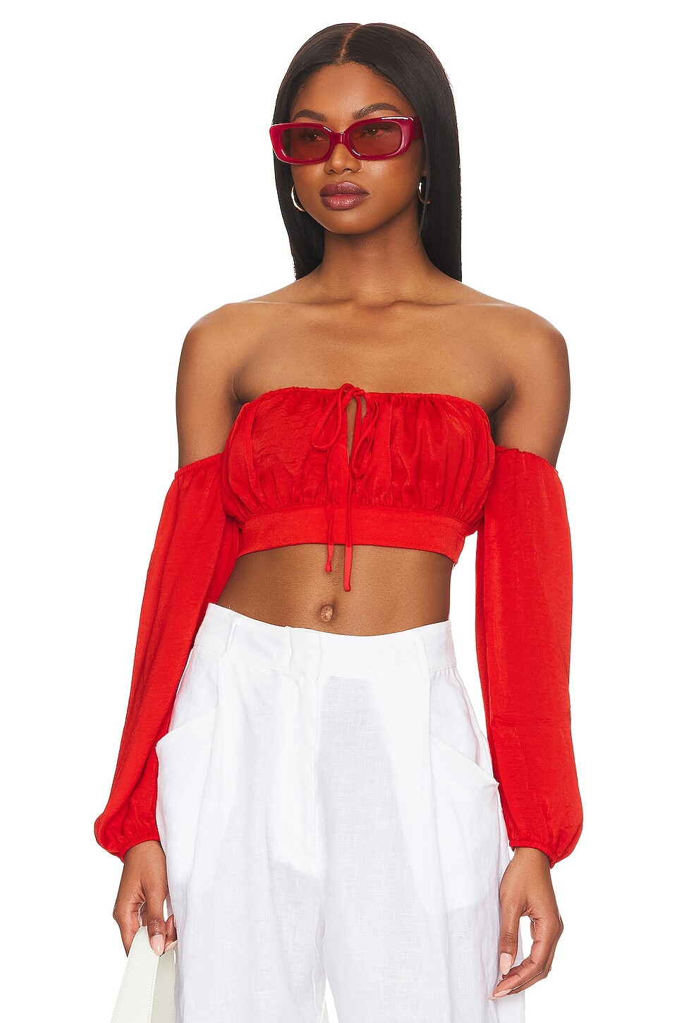 

Топ superdown Reyba Off Shoulder Crop, красный