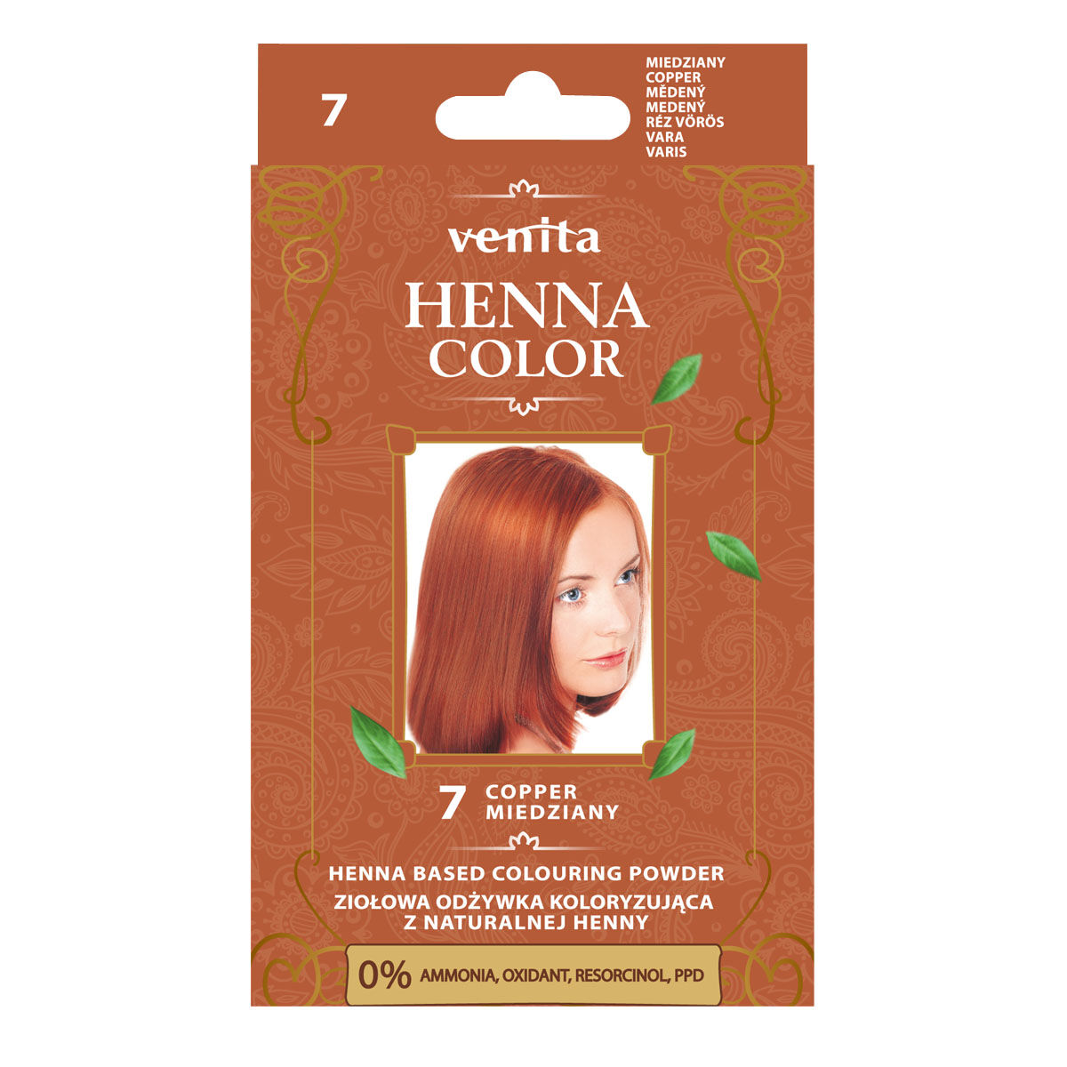 цена Кондиционер-краска для волос 7 медь Venita Henna Color, 25 гр
