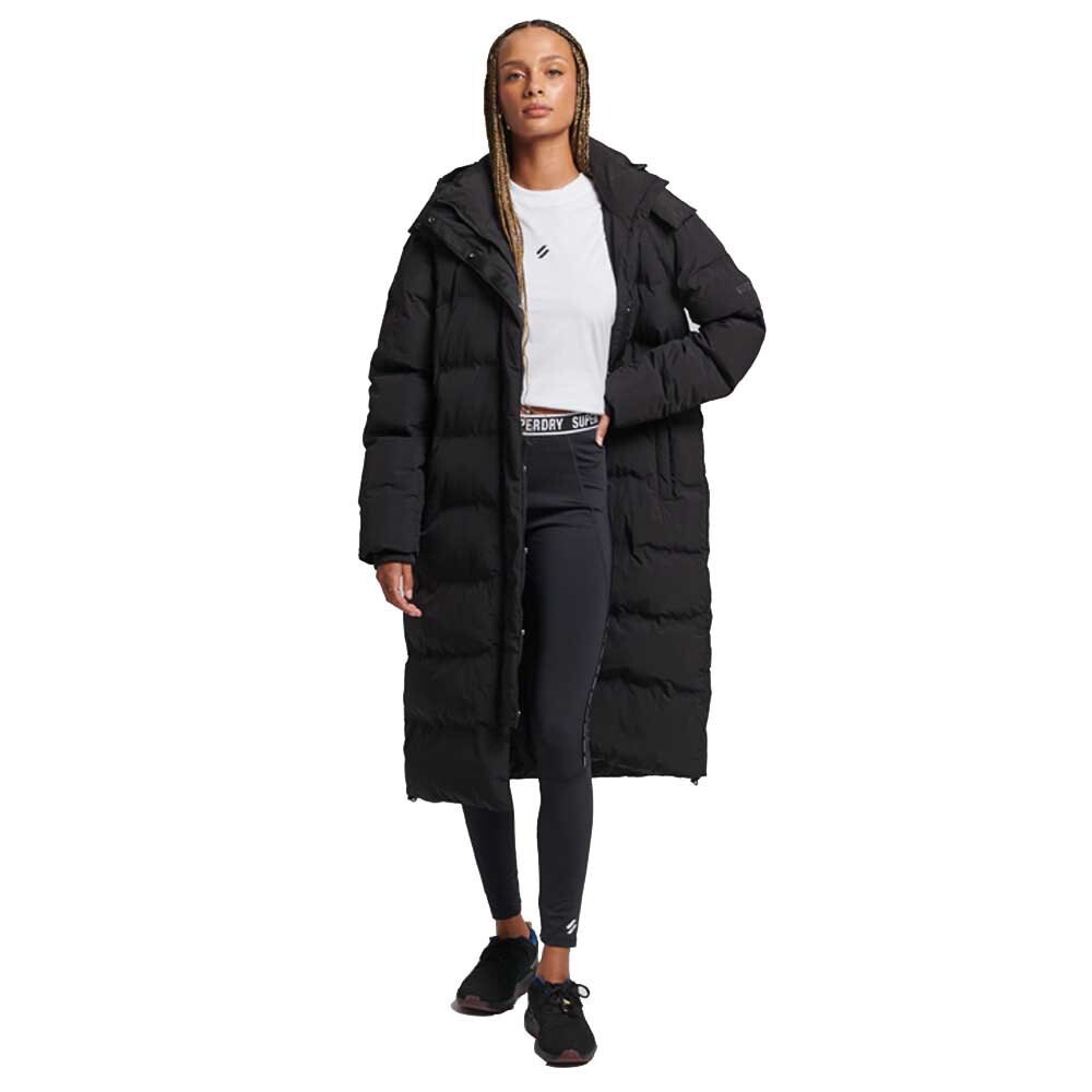 

Куртка Superdry Train Longline Padded, черный