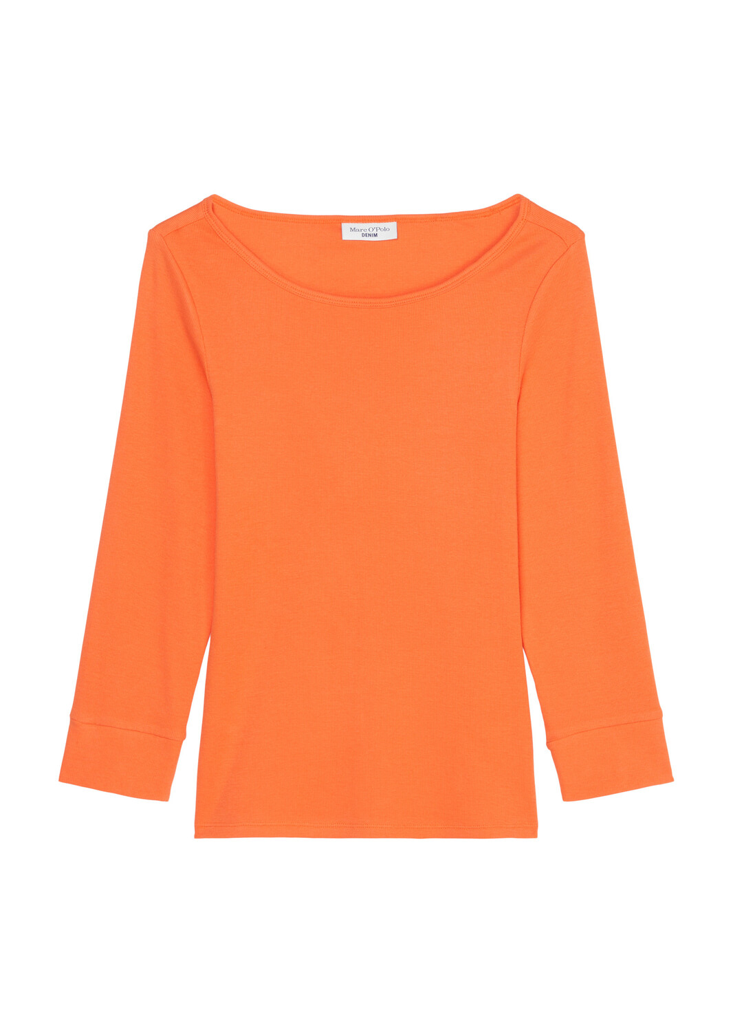 

Рубашка Marc O'Polo Ripp T Shirt mit 3/4 Ärmeln, цвет celosia orange