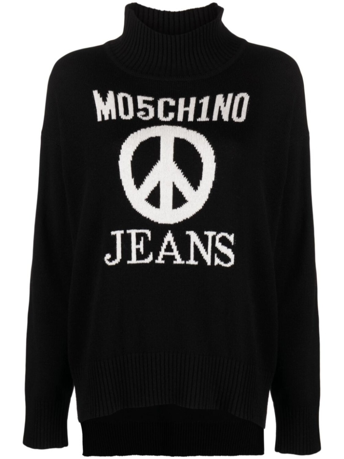 

MOSCHINO JEANS джемпер вязки интарсия с логотипом, черный