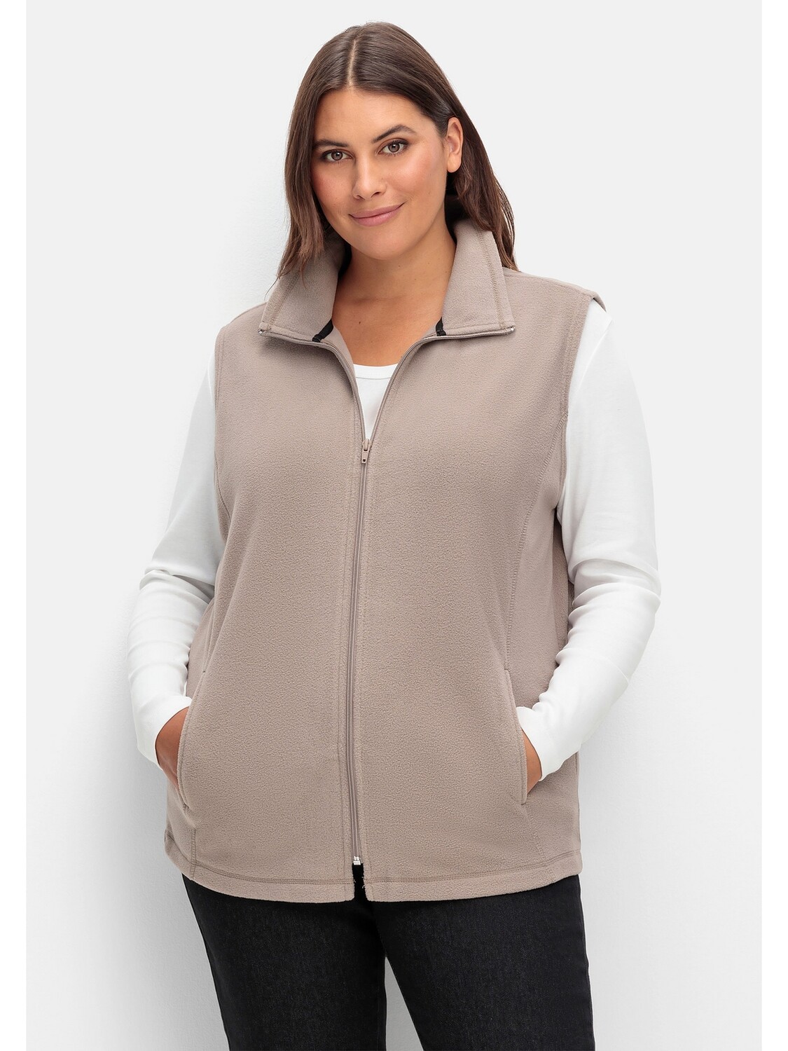 

Утепленный жилет sheego Fleece, серо коричневый, Серый