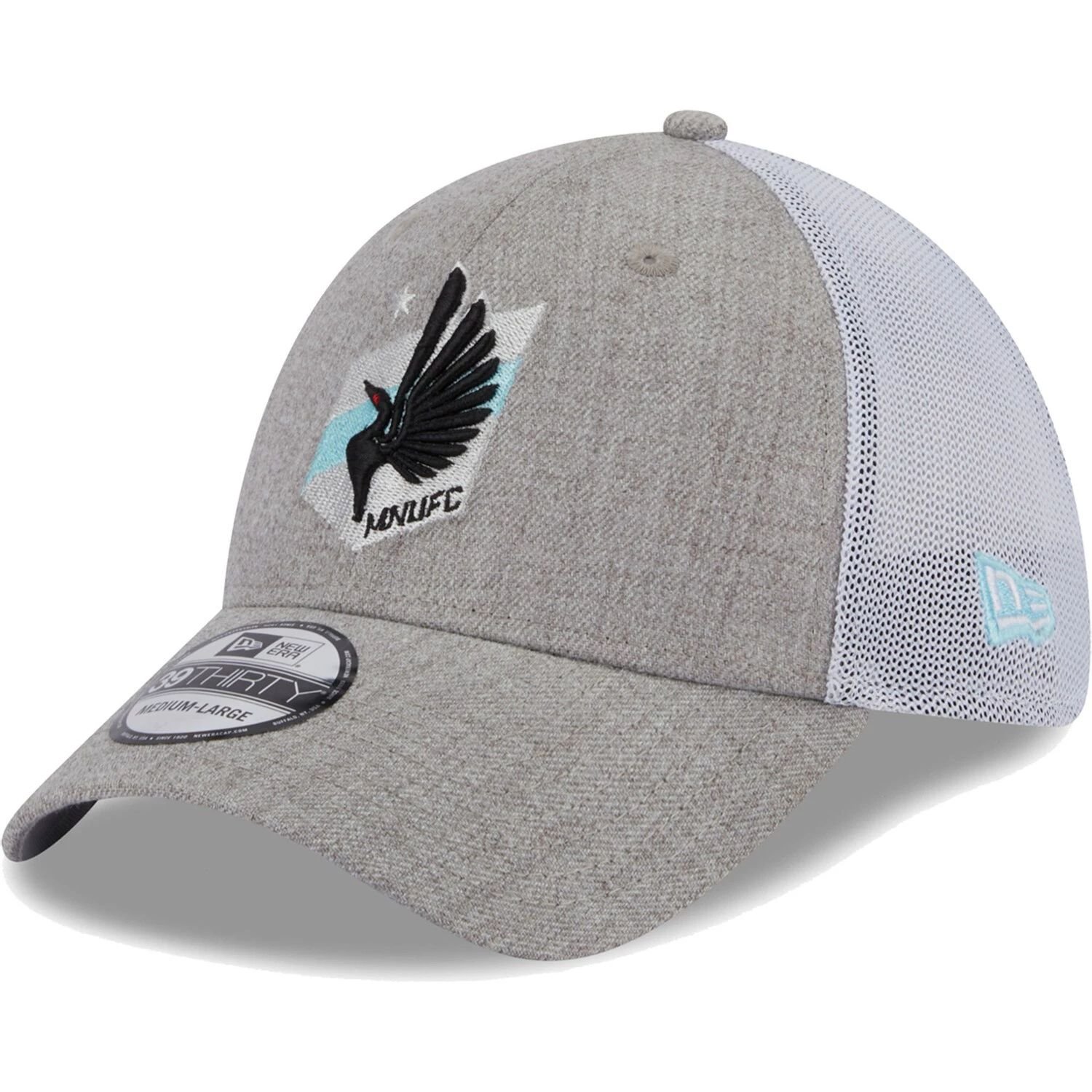 

Мужская кепка New Era Heather Grey/White Minnesota United FC 39THIRTY Trucker Flex Hat