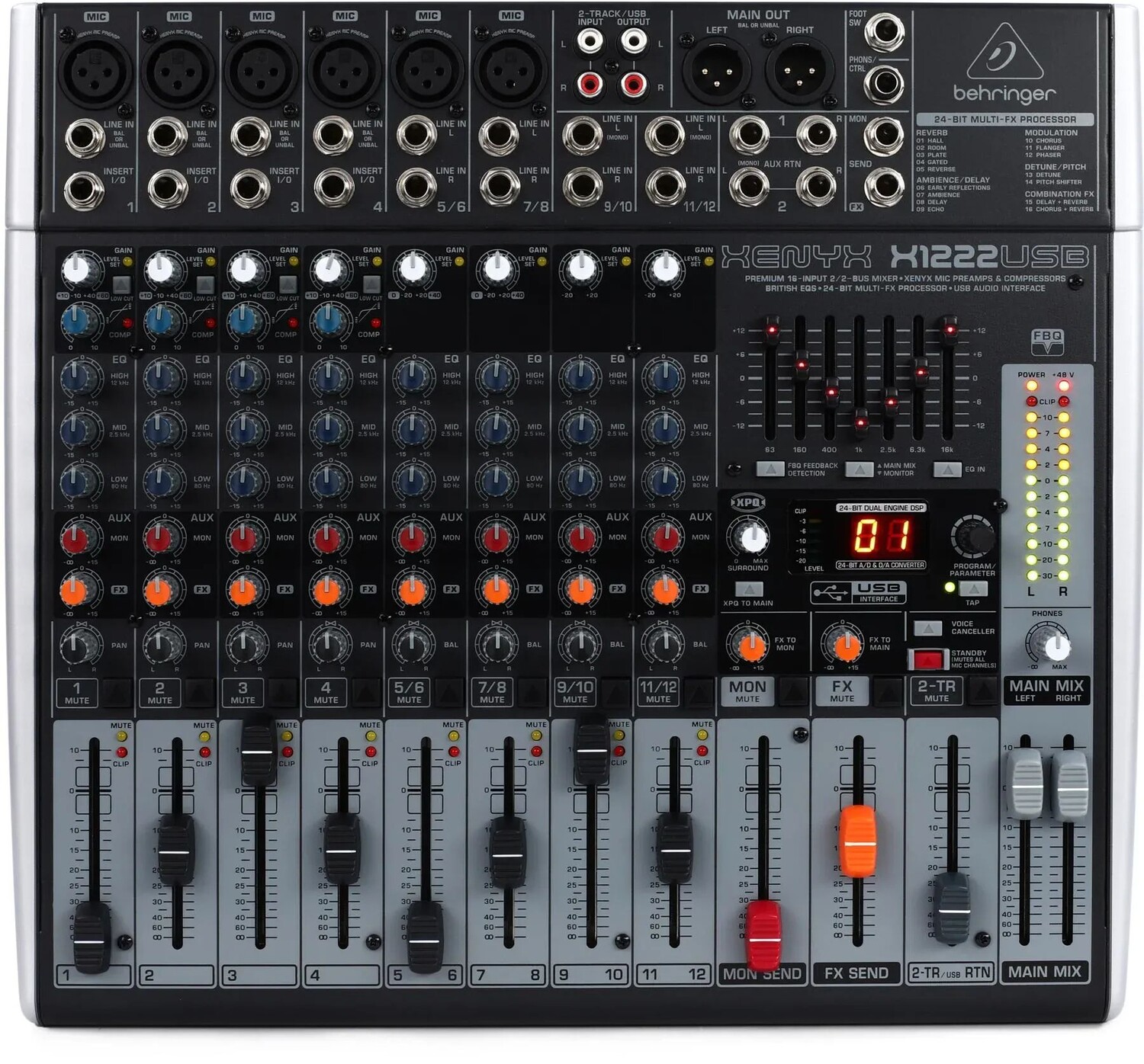 

Behringer Xenyx X1222USB-микшер с USB и эффектами
