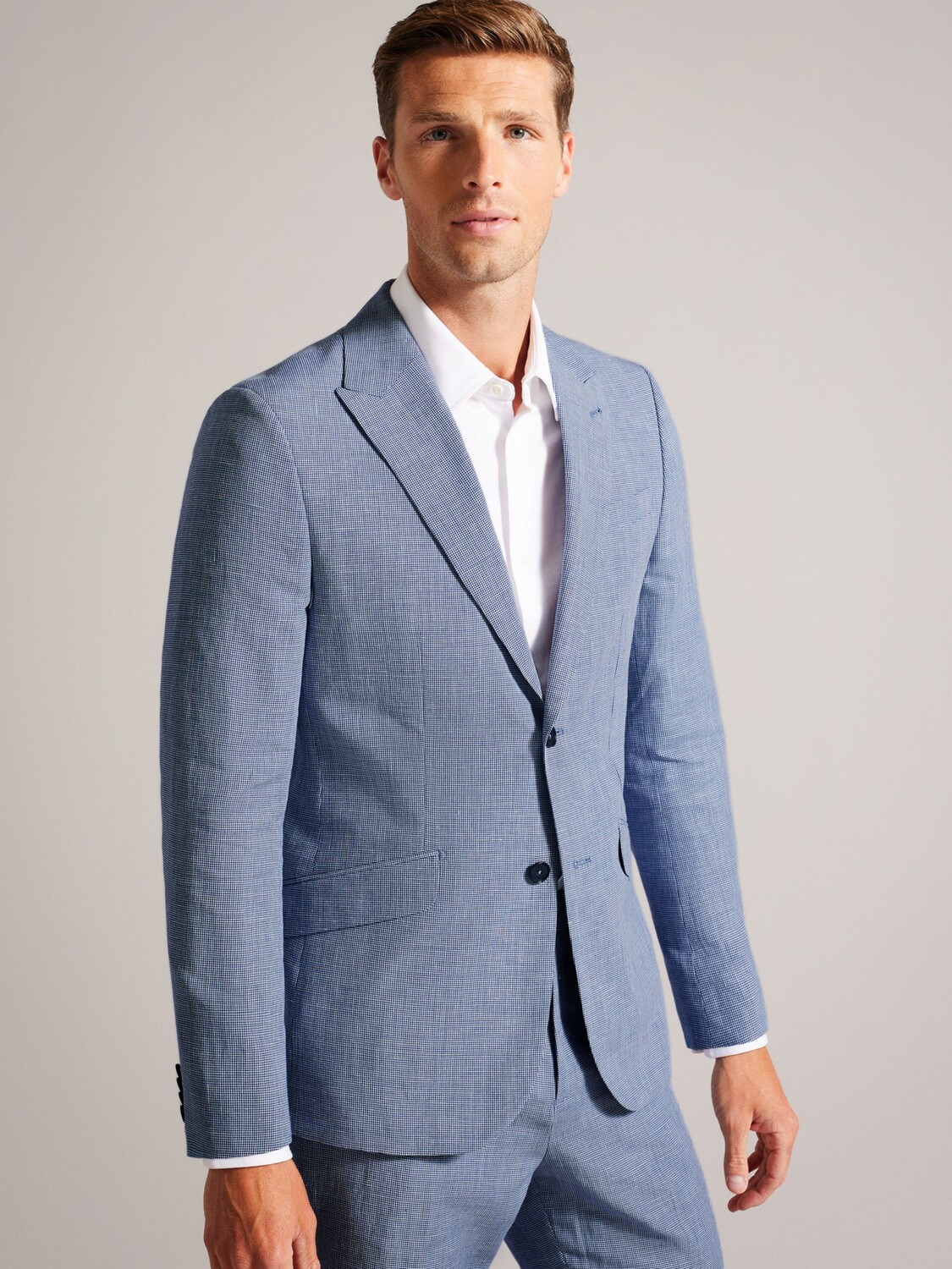 

Пиджак узкого кроя Puppytooth Ted Baker, синий