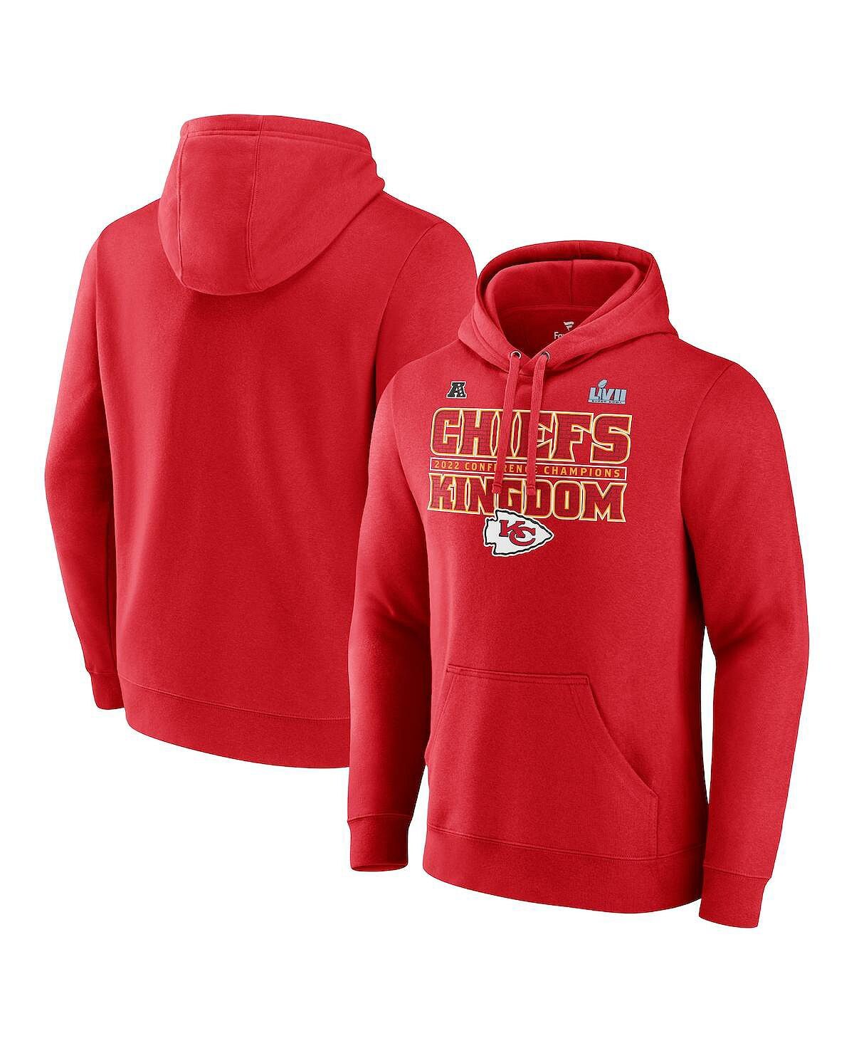 

Мужской красный пуловер с капюшоном и надписью Kansas City Chiefs 2022 AFC Champions Team Fanatics