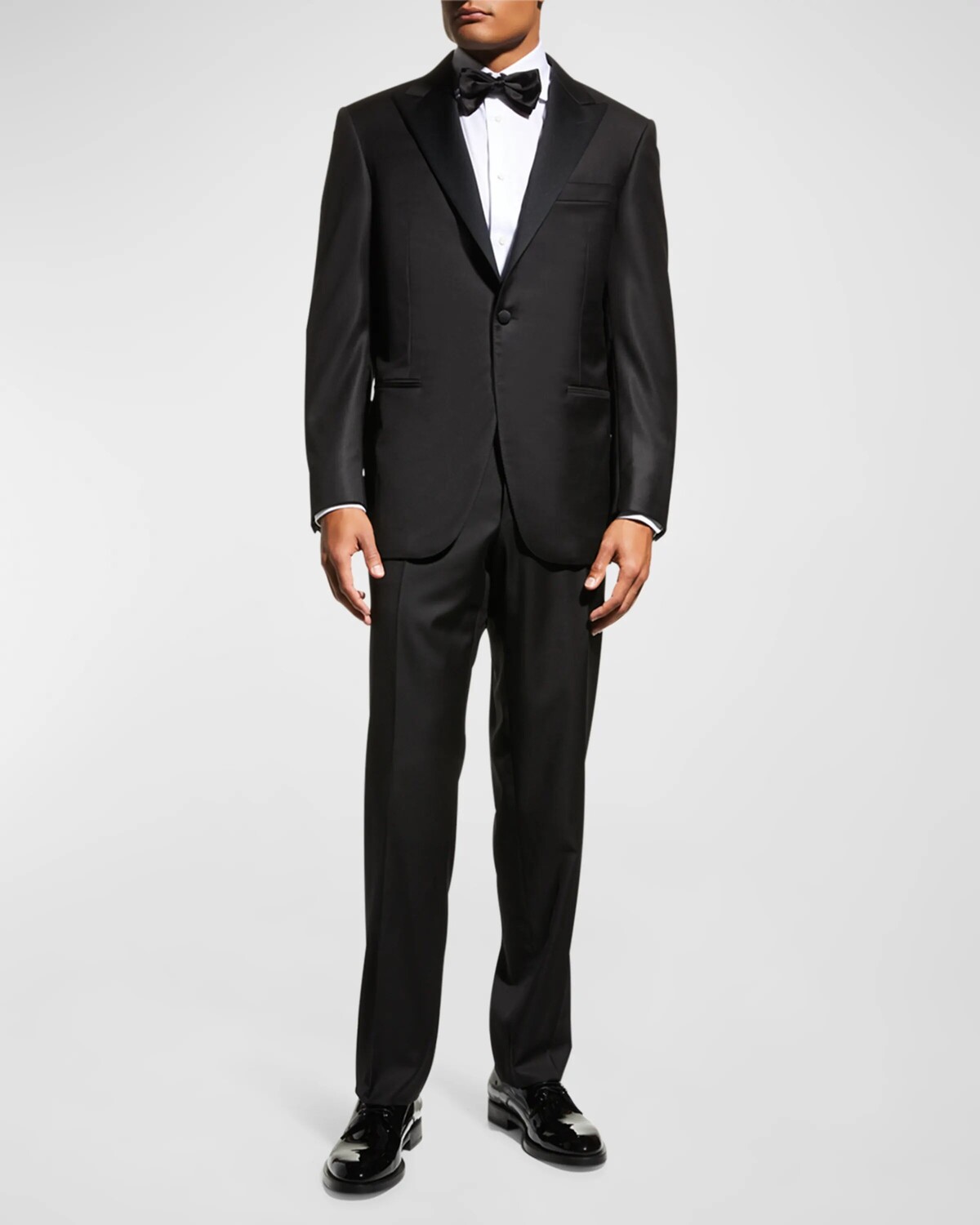 

Шерстяной костюм-двойка-смокинг Canali, цвет Black