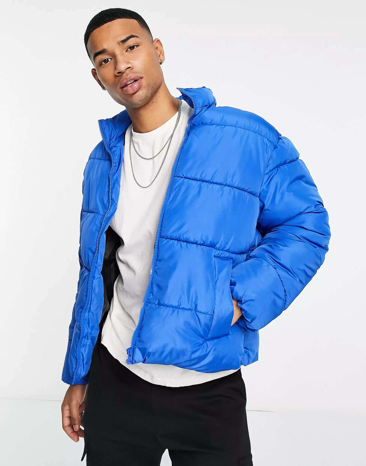 

Короткая куртка-пуховик Jack & Jones Originals ярко-синего цвета, Синий