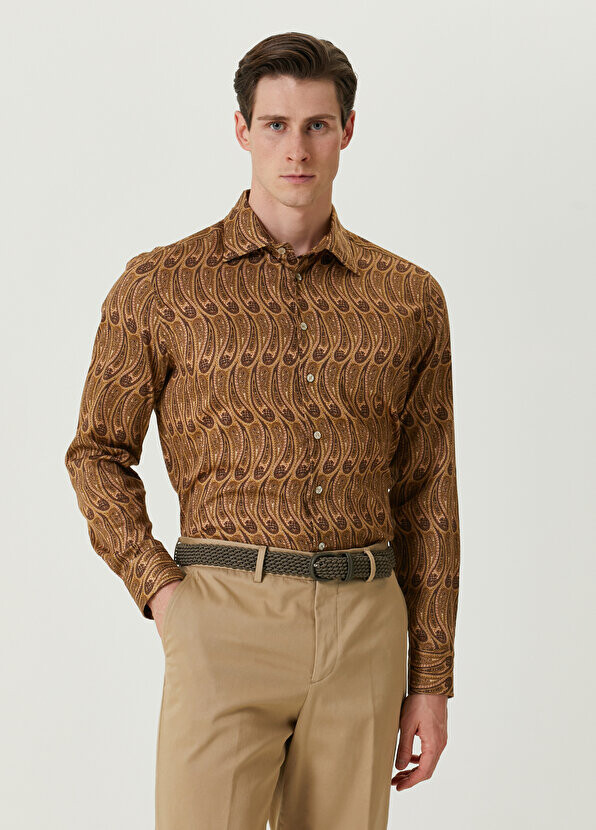 

Бежевая рубашка с этническим узором Etro