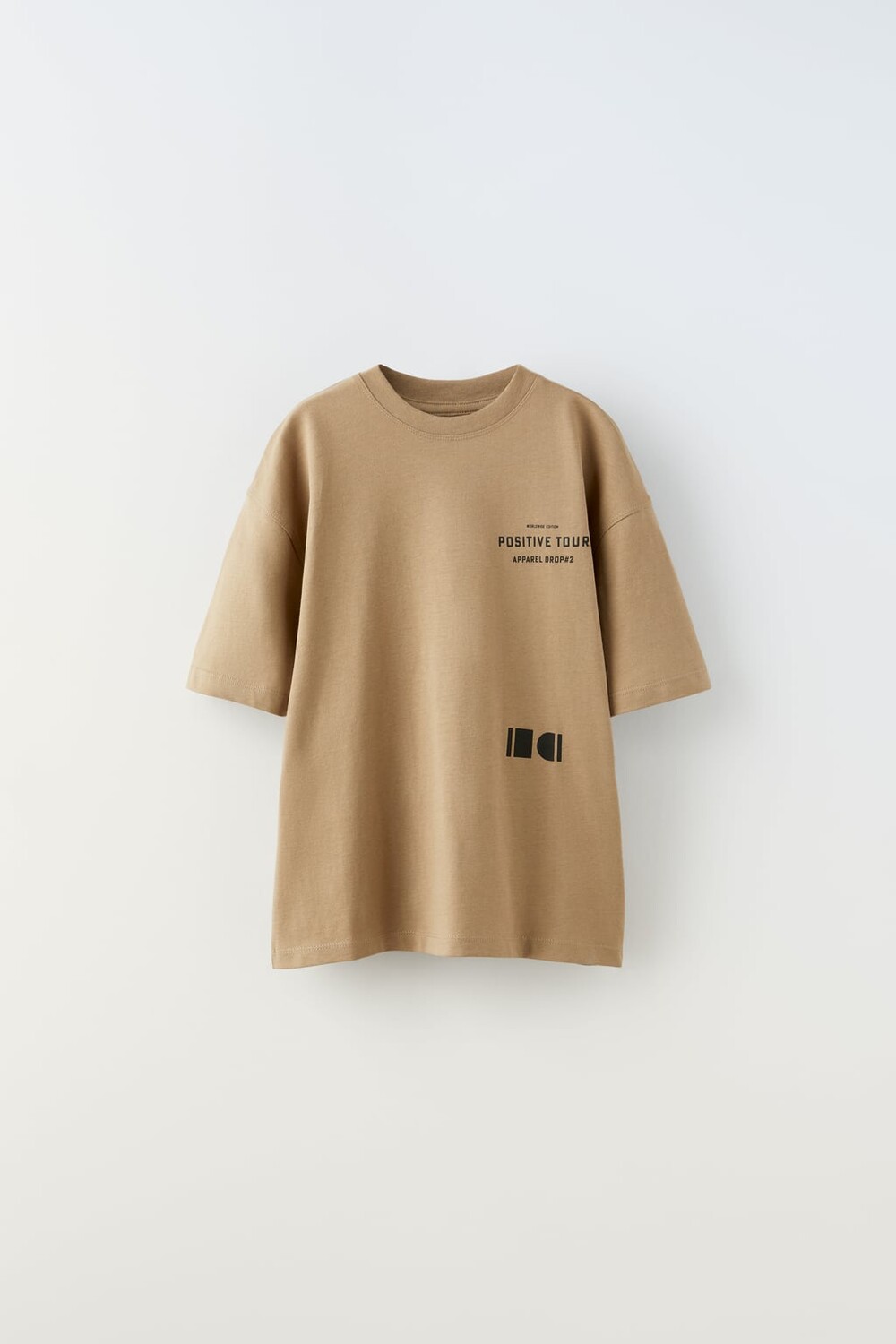 

Позитивная футболка ZARA, коричневый/тауповый