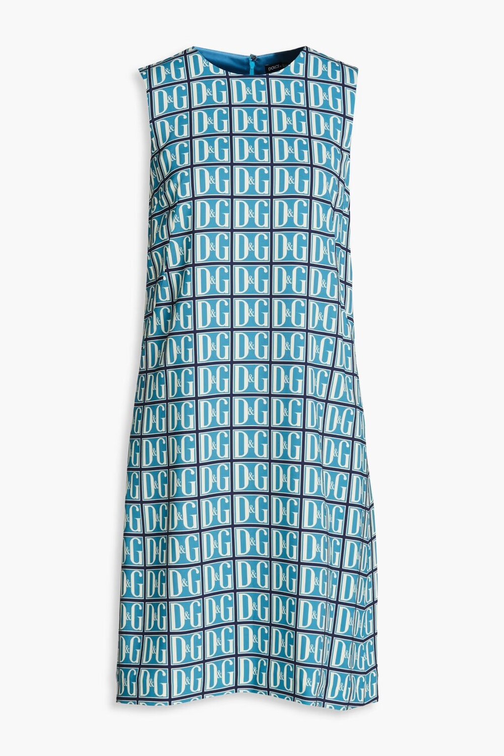 

Платье из крепа с монограммой Dolce & Gabbana, цвет Storm blue