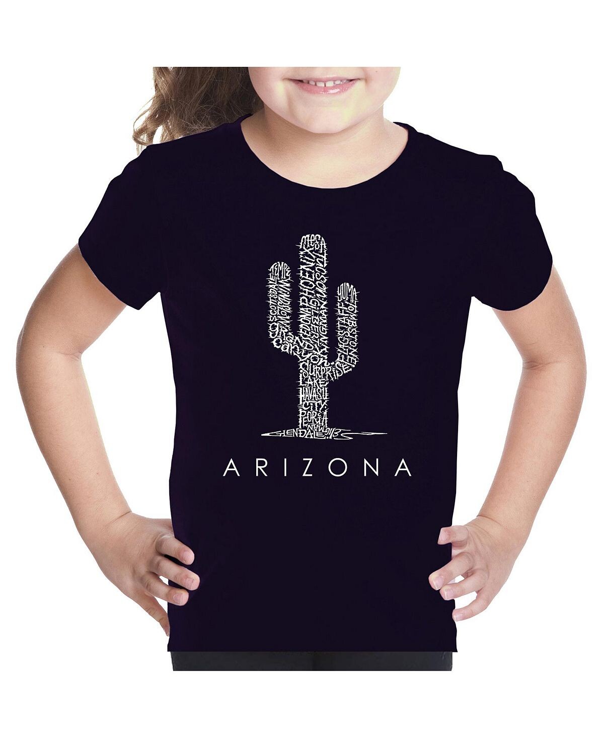 

Футболка с надписью Big Girl's Word Art - Arizona Cities LA Pop Art