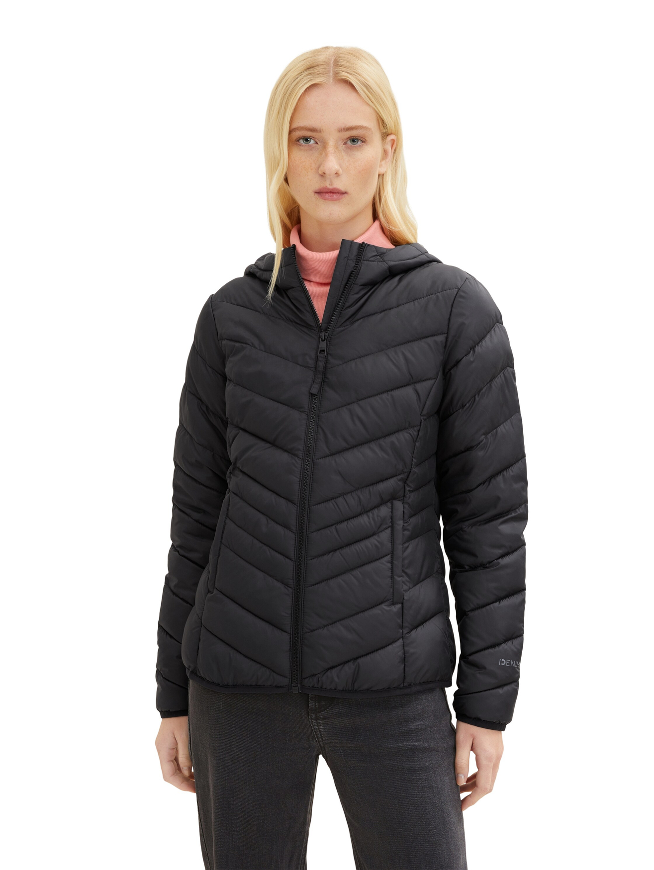 

Куртка Tom Tailor Übergangs Stepp Jacke mit Kapuze Puffer Basic, черный