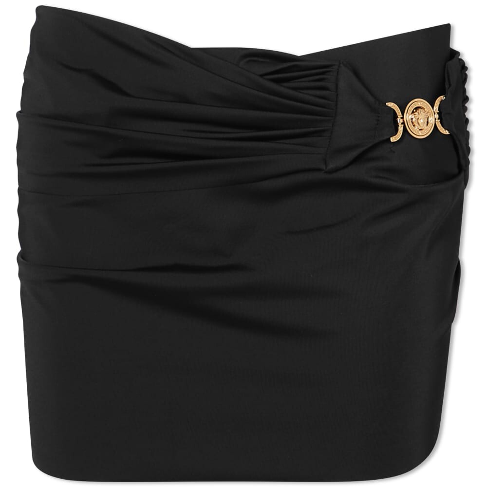 

Мини-юбка Versace из лайкры, черный