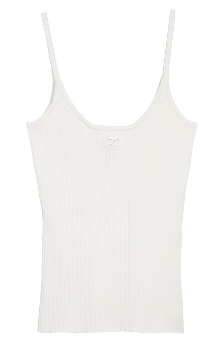

Майка в рубчик с логотипом COURRÈGES