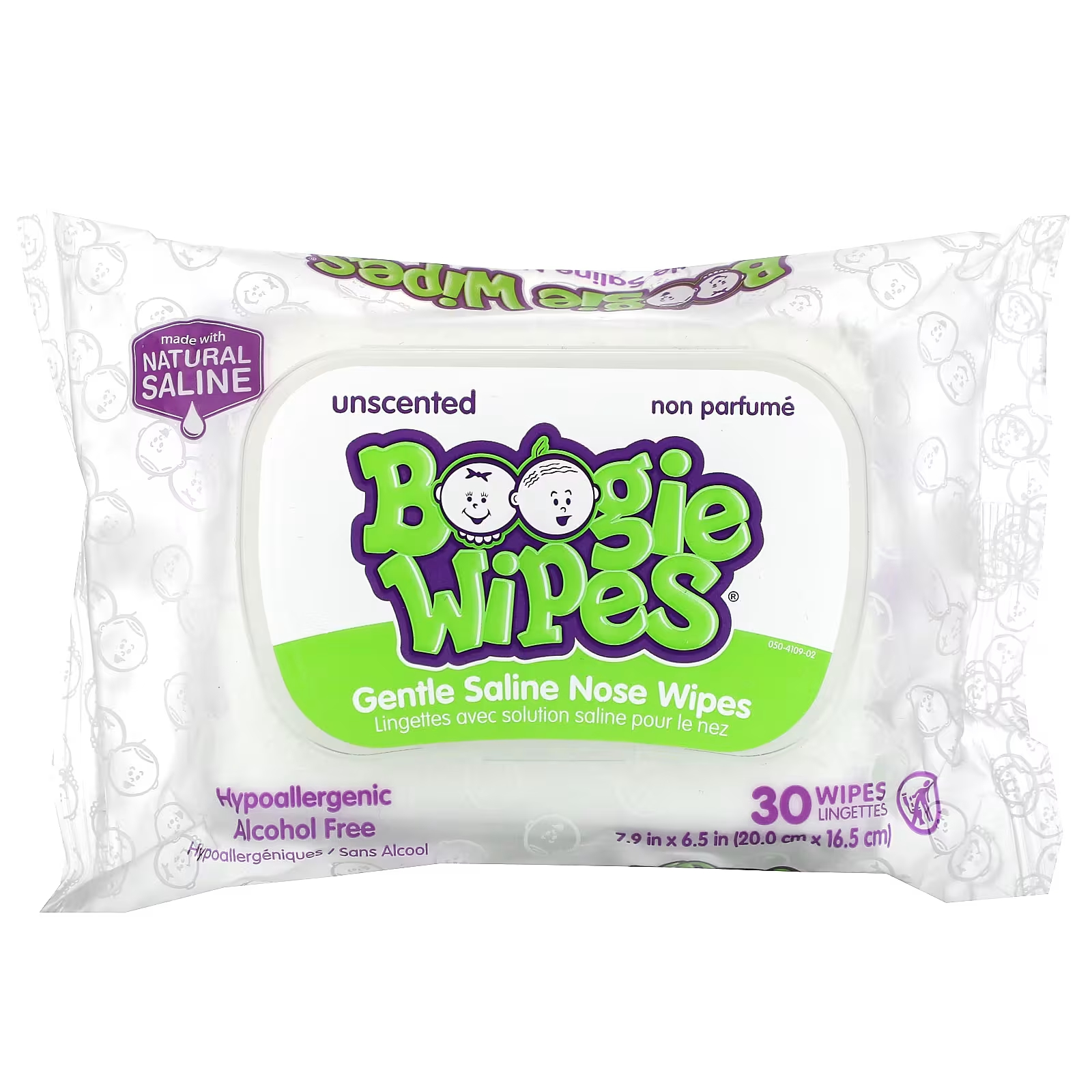 Салфетки солевые Boogie Wipes для носа, 30 салфеток