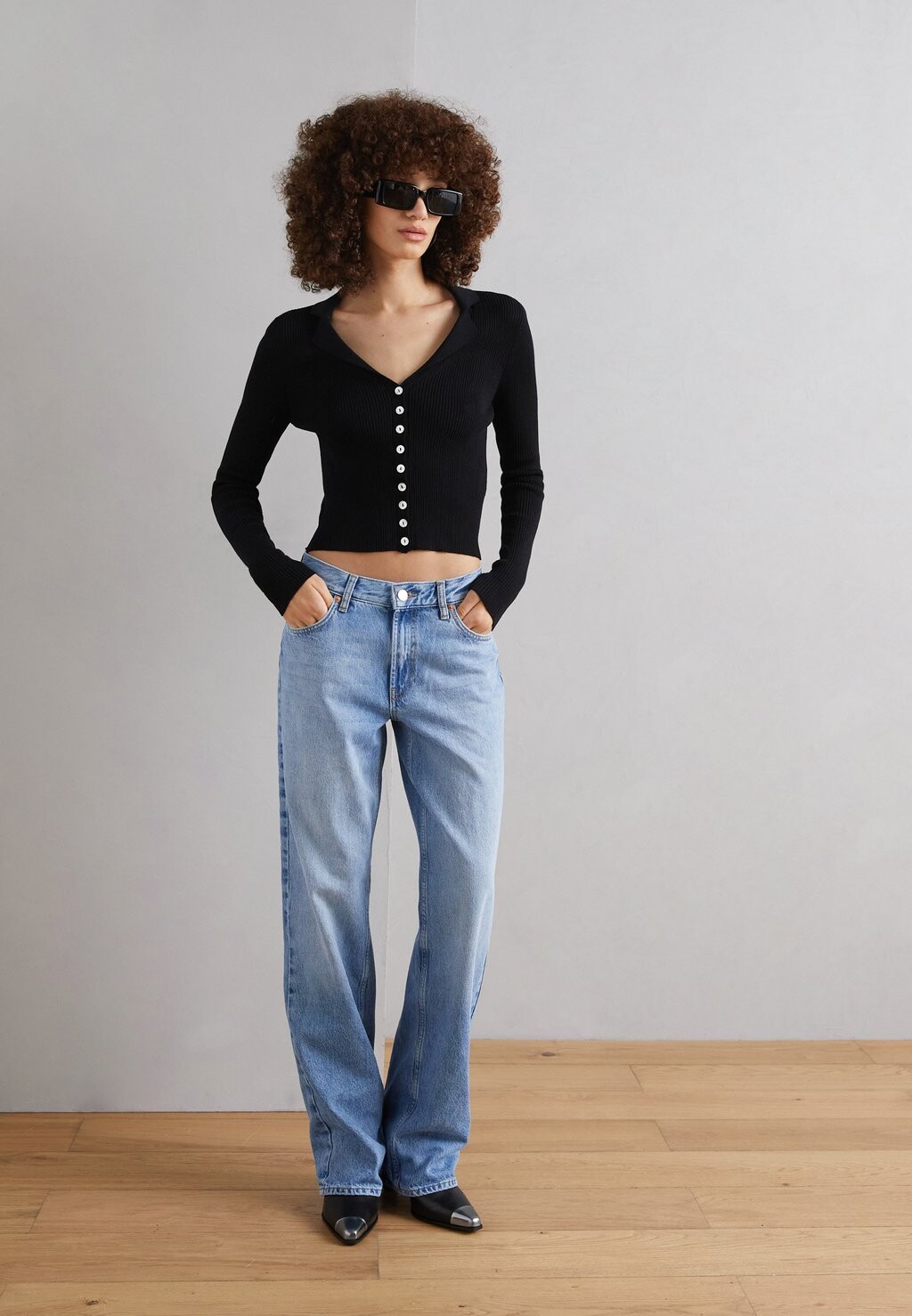Прямые джинсы Trousers Mid X-Long Lindex, деним синего цвета
