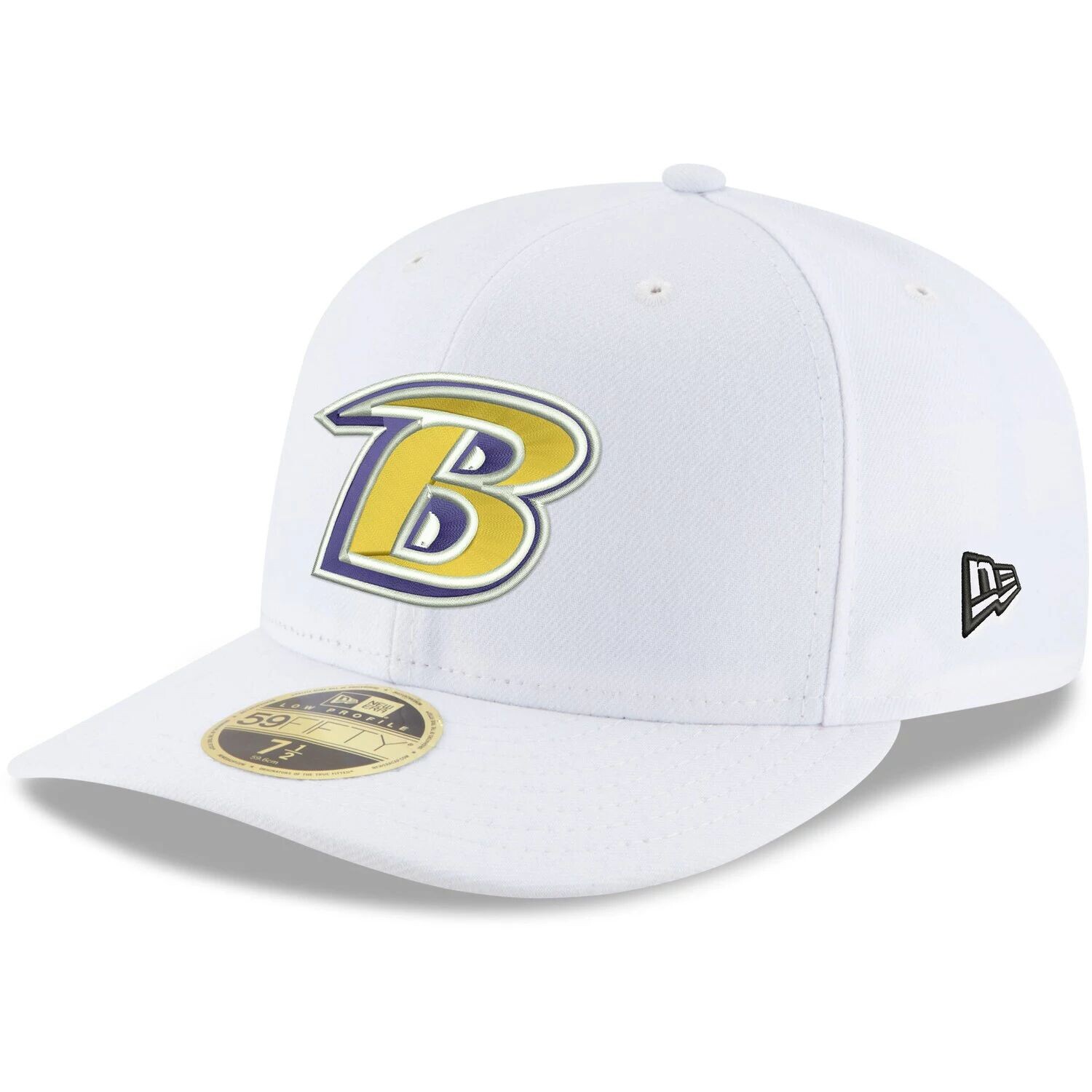 

Мужская облегающая шляпа New Era White Baltimore Ravens с альтернативным логотипом Omaha Low Profile 59FIFTY