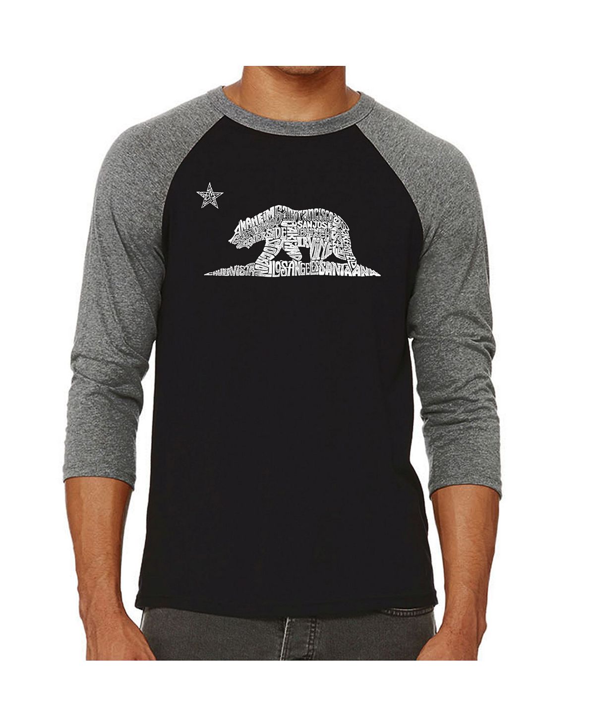 Мужская футболка реглан Word Art California Bear LA Pop Art california bear мужская футболка с рисунком word art la pop art черный