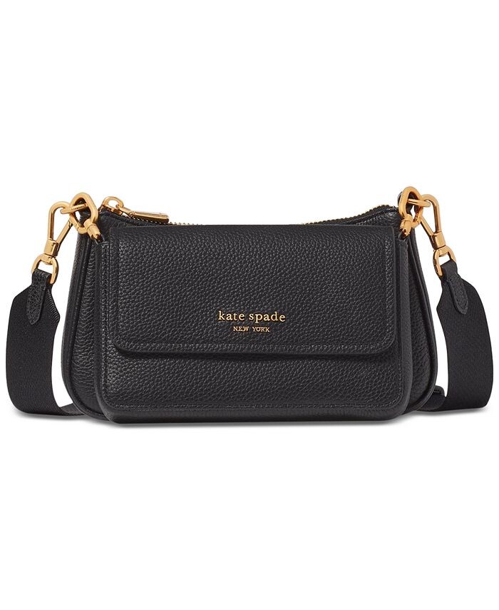 

Маленькая сумка через плечо Double Up из шагреневой кожи kate spade new york, черный