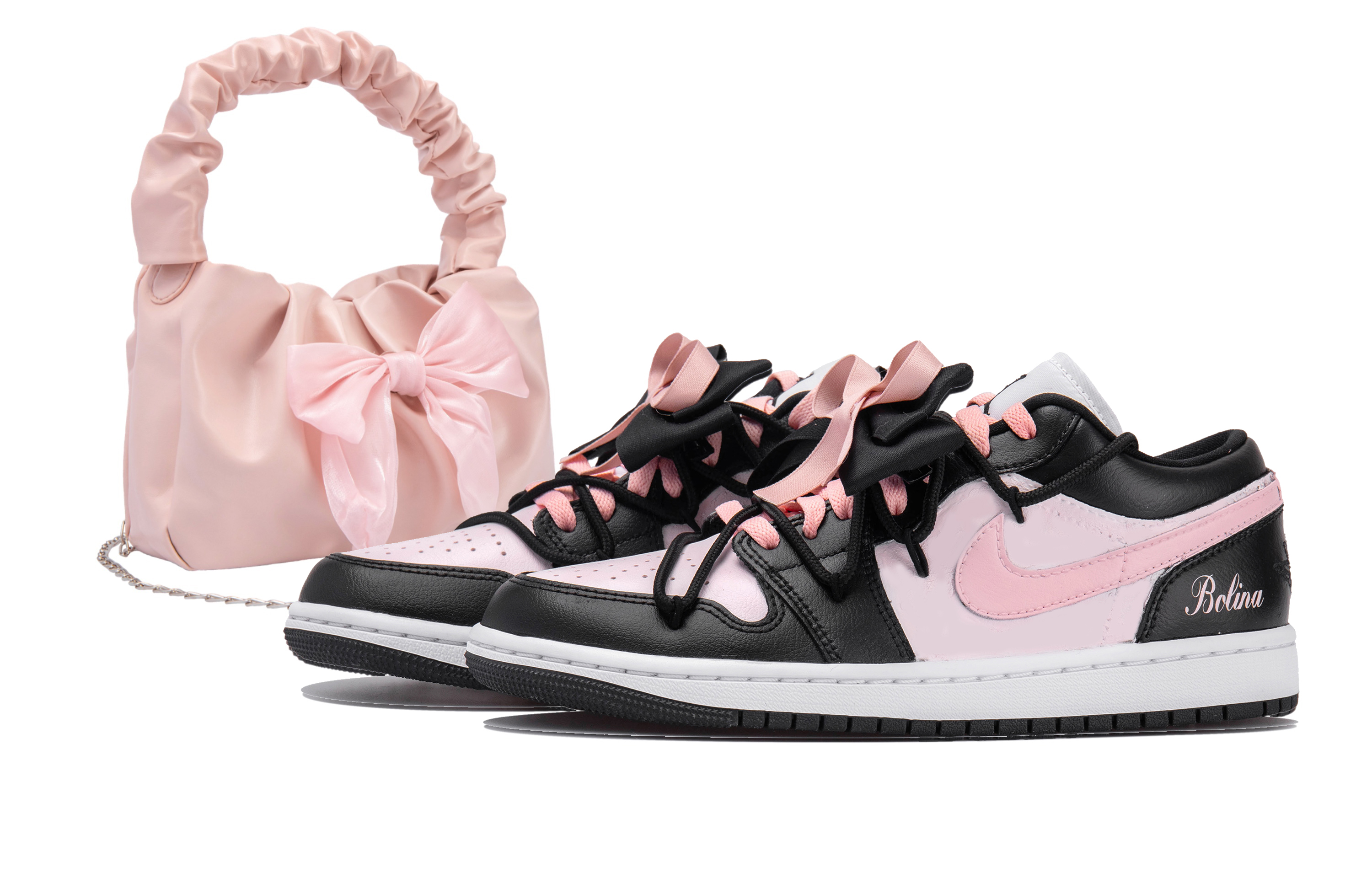 

Jordan Air Jordan 1 винтажные баскетбольные кроссовки женские, Black/Pink