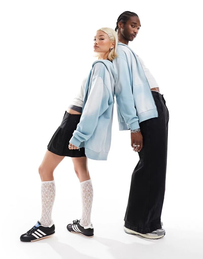 

Голубая куртка оверсайз с капюшоном ASOS