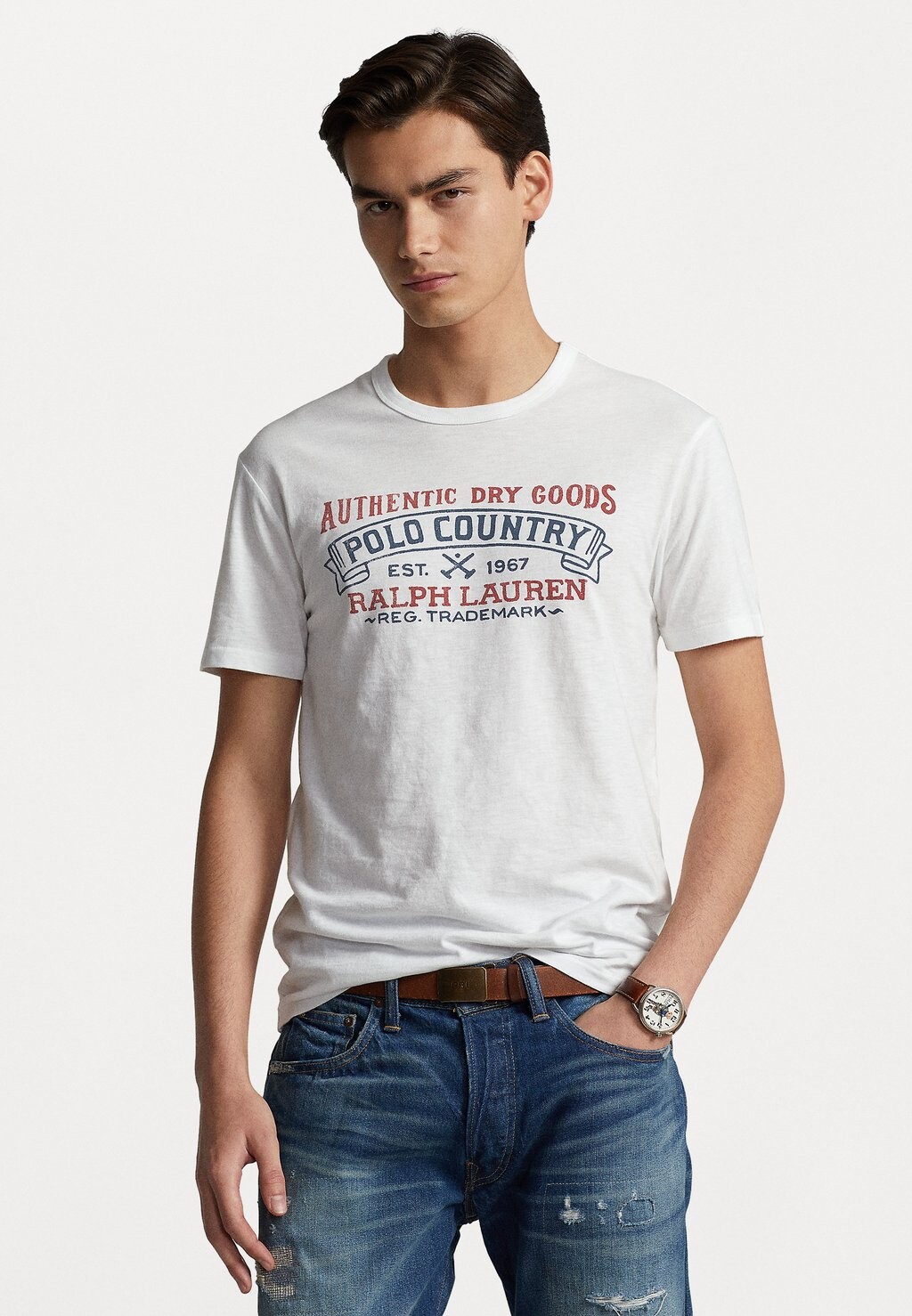 

Футболка с принтом Polo Ralph Lauren, белый