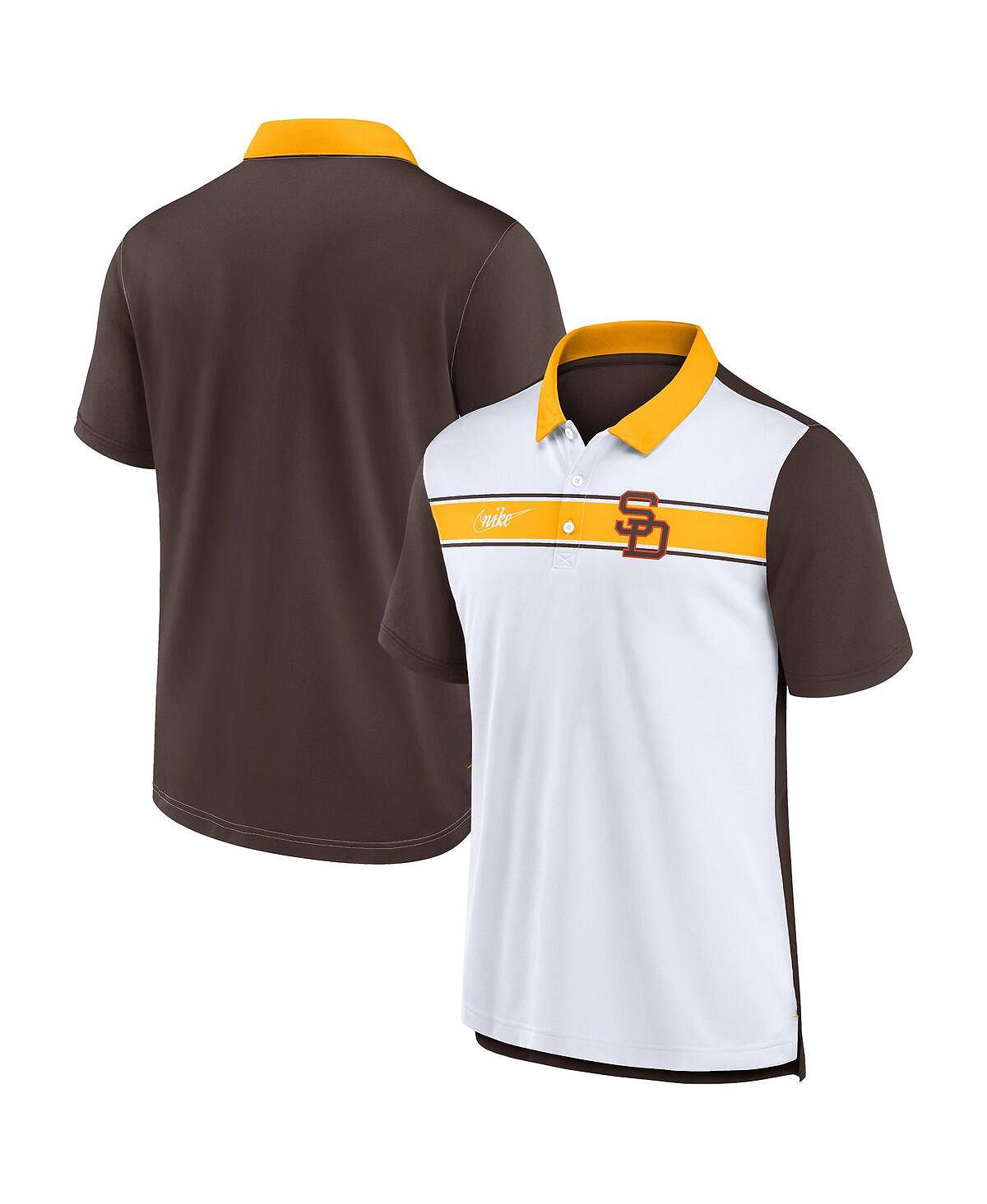 Мужская белая, коричневая рубашка-поло в полоску San Diego Padres Nike мужская футболка san diego padres city connect tri blend nike
