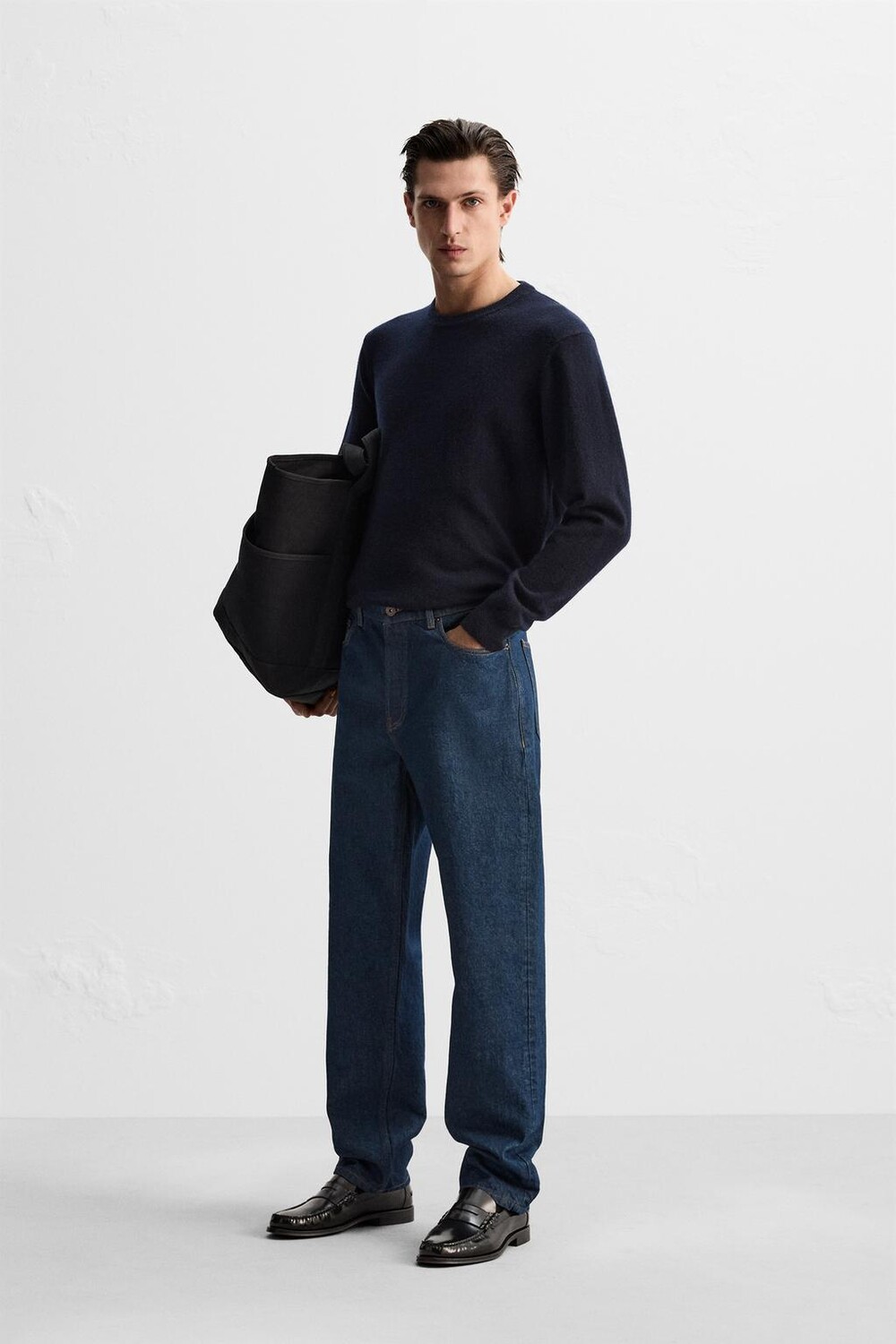 

Свитер из 100% кашемира ZARA, темно-синий